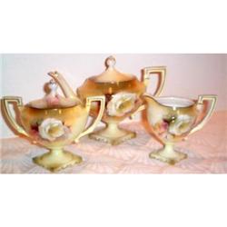 Vintage RS Prussia Footed Tea Set -- Red Mark #895971