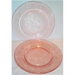 Three Pink Dogwood Depression Dinner Plates #895972