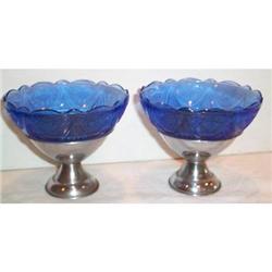 Two Cobalt Blue Royal Lace Sherbets #895975
