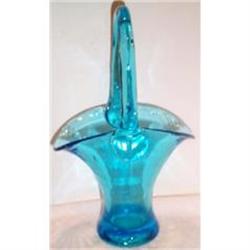 RARE Blue Cambridge Handled Glass Basket #896011
