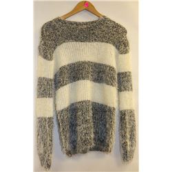 BESCA ANGORA STYLE GREY AND WHITE STRIPE WOMENS