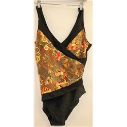 ESOTIQ WOMENS BLACK AND FLORAL PRINT(GOLD, ORANGE,