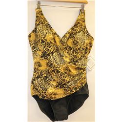 SWIM SILHOUETTES WOMENS CHEETAH PRINT BLACK ONE