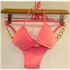 Image 1 : HOT PINK WITH GOLD CHAIN BIKINI SIZE S