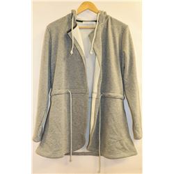 MISS LULO WOMENS GREY TIE UP WAIST HOODED