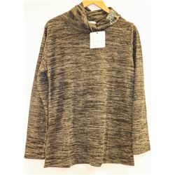 MISS LULO DUAL GREY EMBELLISHED TURTLENECK