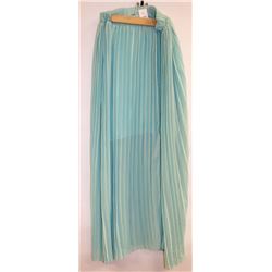LONG PLEATED AQUAMARINE SKIRT SIZE L