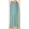 Image 1 : LONG PLEATED AQUAMARINE SKIRT SIZE L
