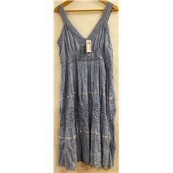 POWDER BLUE WOMENS CROCHET AND RIBBON COTTON