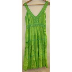 LIME GREEN WOMENS CROCHET AND RIBBON COTTON