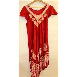 KRILL WOMENS WINE RED SHORT SLEEVE FLARE BOTTOM