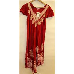 KRILL WOMENS WINE RED SHORT SLEEVE FLARE BOTTOM