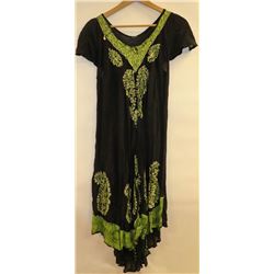 KRILL WOMENS BLACK SHORT SLEEVE FLARE BOTTOM