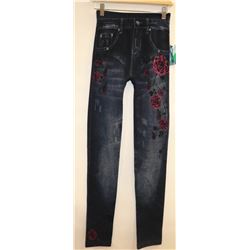LEGGINGS PRO FLEECED LINED DENIM PRINT O/S FITS