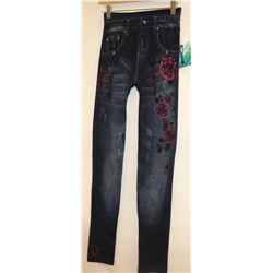 LEGGINGS PRO FLEECED LINED DENIM PRINT O/S FITS
