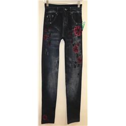 LEGGINGS PRO FLEECED LINED DENIM PRINT O/S FITS