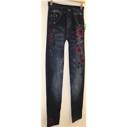 LEGGINGS PRO FLEECED LINED DENIM PRINT O/S FITS