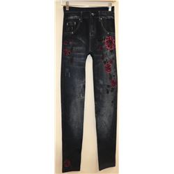 LEGGINGS PRO FLEECED LINED DENIM PRINT O/S FITS