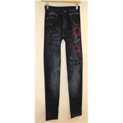 LEGGINGS PRO FLEECED LINED DENIM PRINT O/S FITS