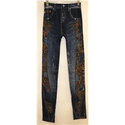 LEGGINGS PRO FLEECED LINED DENIM PRINT O/S FITS