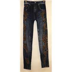 LEGGINGS PRO FLEECED LINED DENIM PRINT O/S FITS