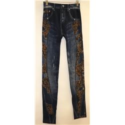 LEGGINGS PRO FLEECED LINED DENIM PRINT O/S FITS