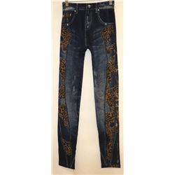 LEGGINGS PRO FLEECED LINED DENIM PRINT O/S FITS