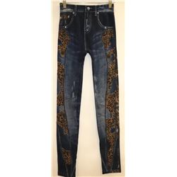 LEGGINGS PRO FLEECED LINED DENIM PRINT O/S FITS