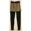 Image 1 : WOMENS BLACK LEGGING WITH LEAOPARD PRINT MINI