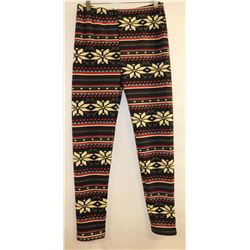 WOMENS LINED SNOWFLAKE PATTERN LEGGINGS