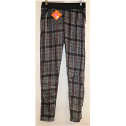 PAI LONG/FUSHI WOMANS LEGGINGS GREY AND RED PLAID