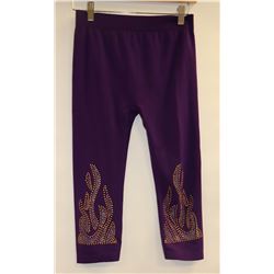 WOMAN LYCRA STYLE PURPLE STUDDED CAPRI