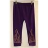 Image 1 : WOMAN LYCRA STYLE PURPLE STUDDED CAPRI