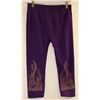 Image 1 : WOMAN LYCRA STYLE PURPLE STUDDED CAPRI