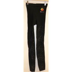 NEO LINED BLACK/HEART WOMENS LEGGINGS O/S FITS