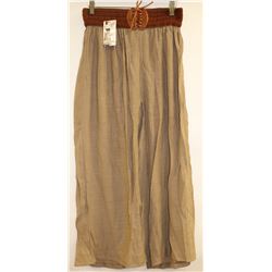 WOMENS WIDE LEG FLARE BOTTOM TAN PANT W/