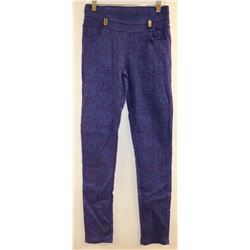 "W" WOMENS BLUE LACE AND PURPLE LEGGINGS WITH