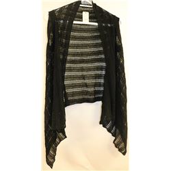 PASHMINA BLACK CROCHETED SLEEVELESS SHRUG