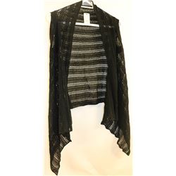 PASHMINA BLACK CROCHETED SLEEVELESS SHRUG