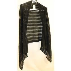 PASHMINA BLACK CROCHETED SLEEVELESS SHRUG