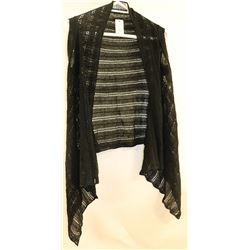 PASHMINA BLACK CROCHETED SLEEVELESS SHRUG