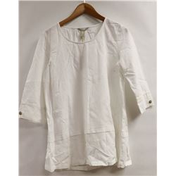 DKR LINEN AND VISCOSE 3/4 SLEEVE WHITE