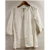 Image 1 : DKR LINEN AND VISCOSE 3/4 SLEEVE WHITE