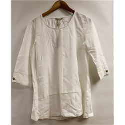 DKR LINEN AND VISCOSE 3/4 SLEEVE WHITE