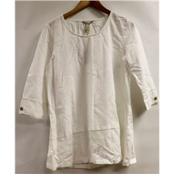 DKR LINEN AND VISCOSE 3/4 SLEEVE WHITE