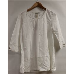 DKR LINEN AND VISCOSE 3/4 SLEEVE WHITE