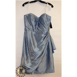 JORA METALLIC BLUE STRAPLESS PLEATED TOP SHORT