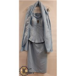 OBLIQUE PASTEL BLUE 2 PC SLEEVELESS PLEATED TOP