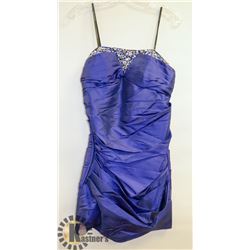 NARIANNA INDIGO RHINESTONE PLEATED SHORT