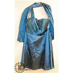 NARIANNA WOMENS METALLIC TEAL SINGLE STRAP SHORT